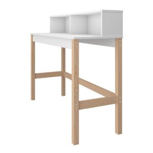 Manhattan Comfort Bowery Desk in White and Oak