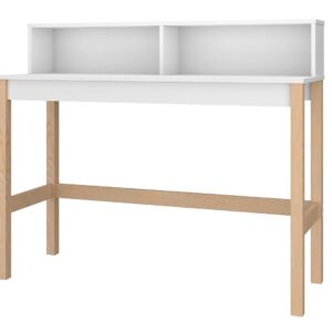 Manhattan Comfort Bowery Desk in White and Oak