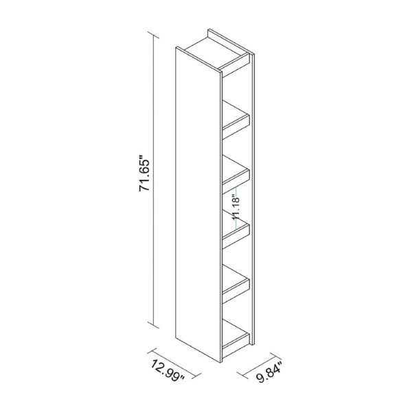 Manhattan Comfort Valuable Parana Bookcase 1.0 with 5-Shelves in White