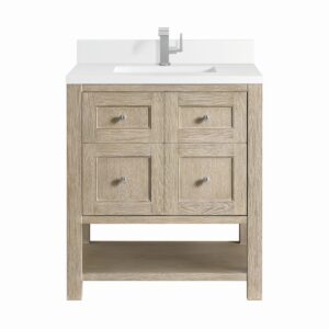 James Martin JM 330-V30 Breckenridge 30 Inch Free-Standing Single Sink Bathroom Vanity with 3 CM Top