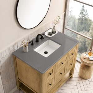 James Martin 330-V36-LNO-3GEX Breckenridge 36 Inch Light Natural Oak Single Sink Vanity with 3 cm Grey Expo Top