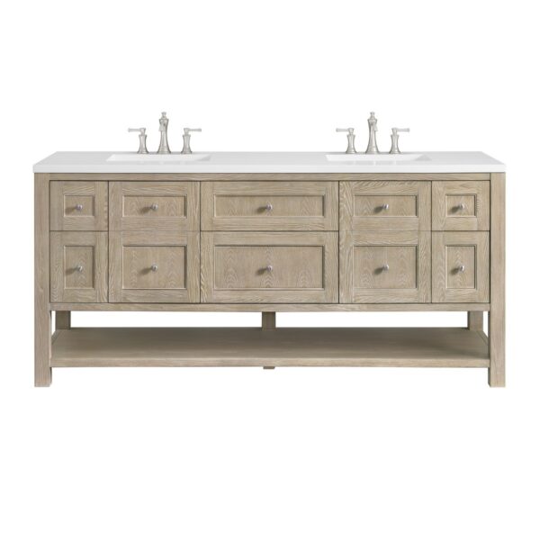 James Martin JM 330-V72 Breckenridge 72 Inch Free-Standing Double Sink Bathroom Vanity with 3 CM Top