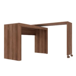 Manhattan Comfort Innovative Calabria Nested Desk in Nut Brown