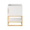 James Martin 388-V24-GW-RGD Columbia 24 Inch Single Vanity Cabinet in Glossy White and Radiant Gold