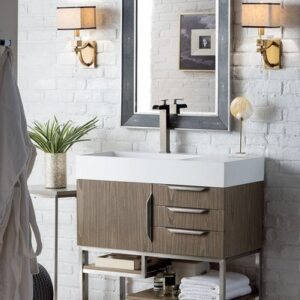 James Martin 388-V36-AGR-BN Columbia 36 Inch Single Vanity in Ash Gray