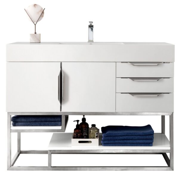 James Martin JM 388-V48 48 Inch Free-Standing Single Sink Bathroom Vanity with 3 CM Top