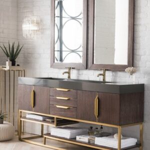 James Martin 388-V72D-CFO-RG Columbia 72 Inch Double Vanity in Coffee Oak, Radiant Gold