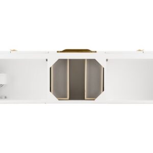 James Martin 388-V72D-GW-RG Columbia 72 Inch Double Vanity in Glossy White, Radiant Gold