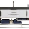 James Martin 388-V72S-GW-BN-DGG Columbia 72 Inch Single Vanity in Glossy White with Glossy Dark Gray Solid Surface Top