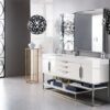 James Martin 388-V72S-GW-BN-GW Columbia 72 Inch Single Vanity in Glossy White with Glossy White Solid Surface Top