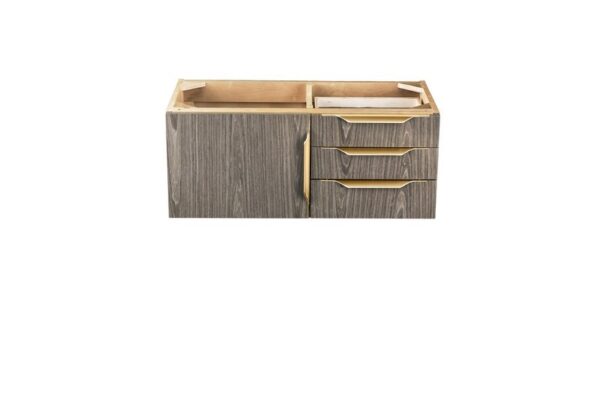 James Martin 389-V36-AGR-G Mercer Island 36 Inch Single Vanity in Ash Gray, Radiant Gold