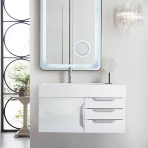 James Martin 389-V36-GW-A Mercer Island 36 Inch Single Vanity in Glossy White