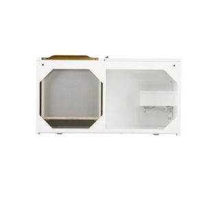 James Martin 389-V36-GW-G Mercer Island 36 Inch Single Vanity in Glossy White, Radiant Gold