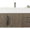 James Martin 389-V48-AGR-A-DGG Mercer Island 48 Inch Single Vanity in Ash Gray with Glossy Dark Gray Solid Surface Top