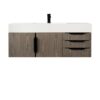 James Martin 389-V48-AGR-MB-GW Mercer Island 48 Inch Single Vanity Cabinet with Glossy White Composite Top - Ash Gray