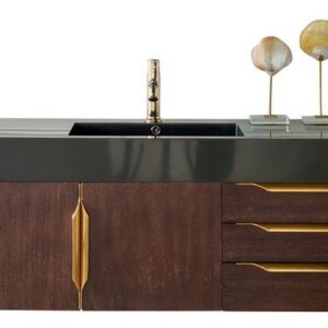 James Martin 389-V48-CFO-G Mercer Island 48 Inch Single Vanity in Coffee Oak, Radiant Gold