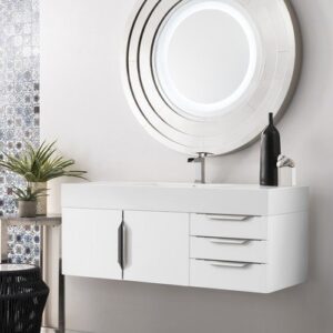 James Martin 389-V48-GW-A Mercer Island 48 Inch Single Vanity in Glossy White