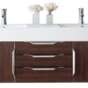 James Martin 389-V59D-CFO-A-DGG Mercer Island 59 Inch Double Vanity in Coffee Oak with Glossy Dark Gray Solid Surface Top