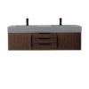 James Martin 389-V59D-CFO-MB-DGG Mercer Island 59 Inch Double Vanity Cabinet with Dusk Grey Glossy Composite Top - Coffee Oak