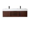 James Martin 389-V59D-CFO-MB-GW Mercer Island 59 Inch Double Vanity Cabinet with Glossy White Composite Top - Coffee Oak