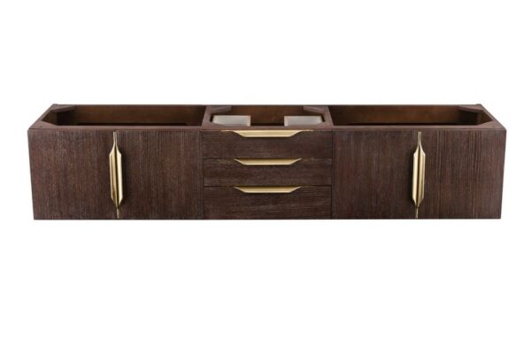 James Martin 389-V72D-CFO-G Mercer Island 72 Inch Double Vanity in Coffee Oak, Radiant Gold