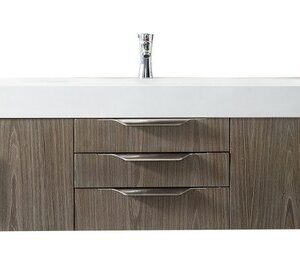 James Martin 389-V72S-AGR-A-DGG Mercer Island 72 Inch Single Vanity in Ash Gray with Glossy Dark Gray Solid Surface Top