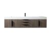 James Martin 389-V72S-AGR-MB-GW Mercer Island 72 1/2 Inch Single Vanity Cabinet with Glossy White Composite Top - Ash Gray