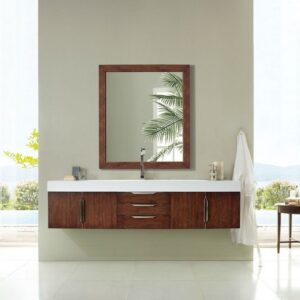 James Martin 389-V72S-CFO-A-GW Mercer Island 72 Inch Single Vanity in Coffee Oak with Glossy White Solid Surface Top