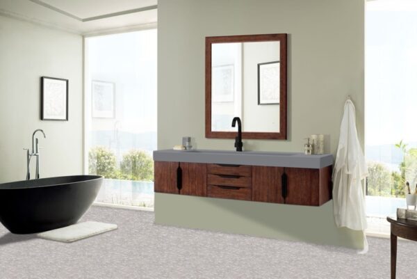 James Martin 389-V72S-CFO-MB-DGG Mercer Island 72 1/2 Inch Single Vanity Cabinet with Dusk Grey Glossy Composite Top - Coffee Oak