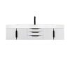 James Martin 389-V72S-GW-MB-GW Mercer Island 72 1/2 Inch Single Vanity Cabinet with Glossy White Composite Top - Glossy White