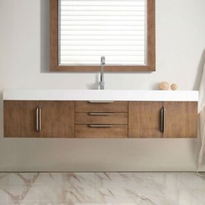 James Martin 389-V72S-LTO-A Mercer Island 72 Inch Single Vanity in Latte Oak