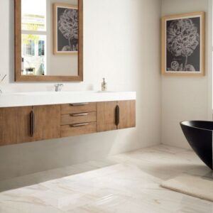 James Martin 389-V72S-LTO-G Mercer Island 72 Inch Single Vanity in Latte Oak, Radiant Gold