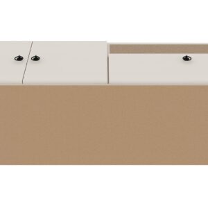 Manhattan Comfort Tribeca 53.94 Mid-Century Modern TV Stand with Solid Wood Legs in Off White