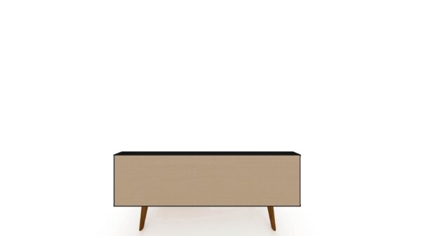 Manhattan Comfort Tribeca 53.94 Mid-Century Modern TV Stand with Solid Wood Legs in Black