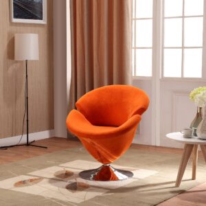 Manhattan Comfort Tulip Swivel Accent Chair Set of 4 in Multi Color Orange, Yellow, Green and Red