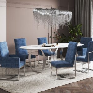 Manhattan Comfort Element Blue Dining Chairs (Set of 6)