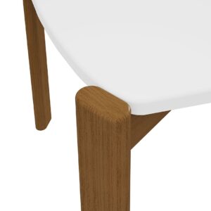 Manhattan Comfort Mid-Century Modern Gales 47.24 Dining Table with Solid Wood Legs in White - Set of 5