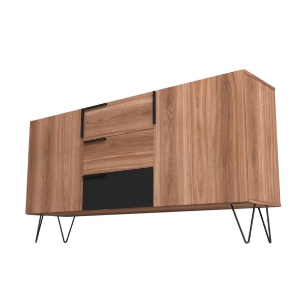 Manhattan Comfort Beekman 62.99 Sideboard with 4 Shelves in Brown and Black