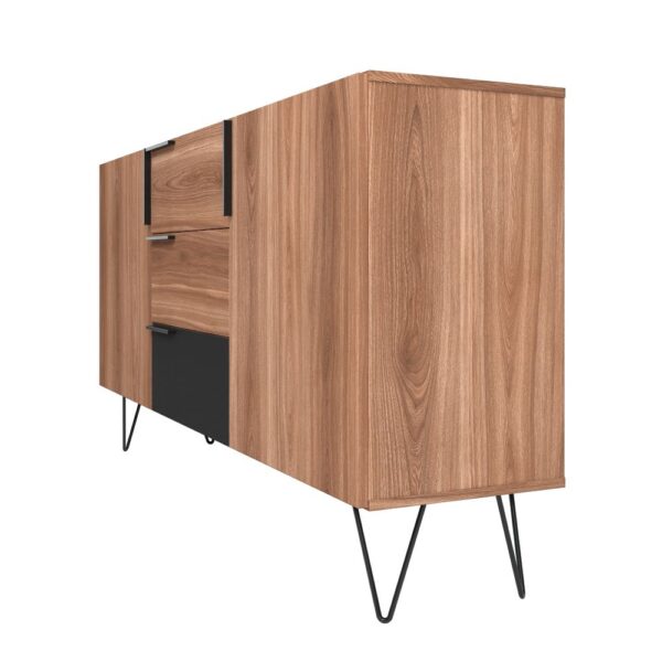 Manhattan Comfort Beekman 62.99 Sideboard with 4 Shelves in Brown and Black