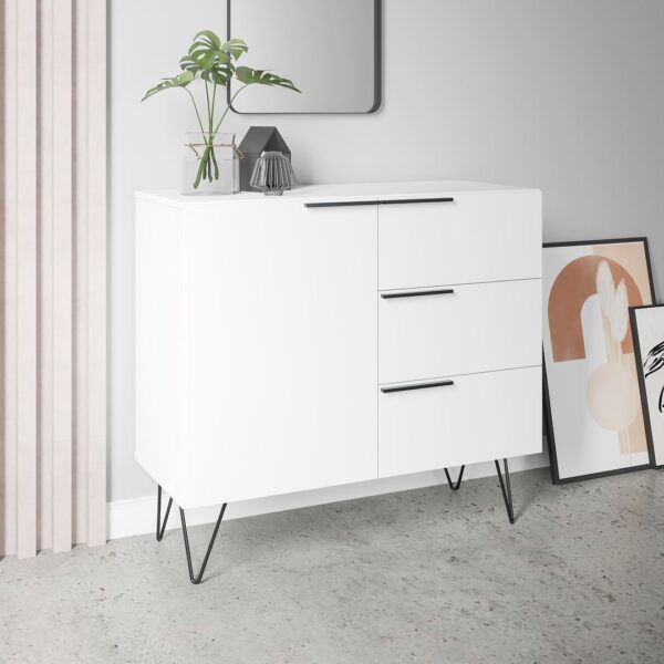 Manhattan Comfort Beekman 35.43 Dresser with 2 Shelves in White