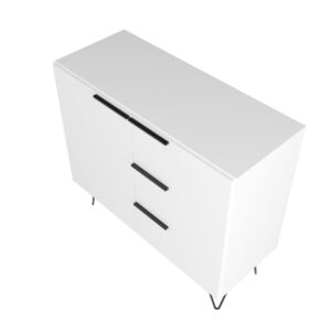 Manhattan Comfort Beekman 35.43 Dresser with 2 Shelves in White