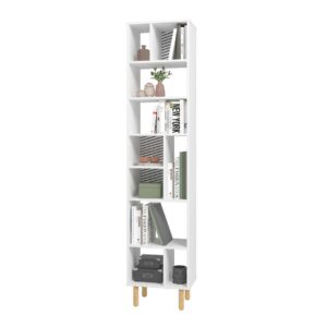 Manhattan Comfort Essex 77.95 Bookcase with 10 Shelves in White and Zebra