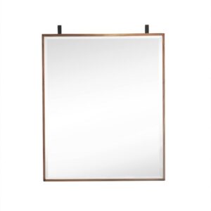 James Martin 410-M25-WLT Lakeside 25 Inch Mirror (Medicine Cabinet Style) in Mid Century Walnut with Matte Black