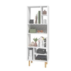 Manhattan Comfort Essex 60.23 D?cor Bookcase with 8 Shelves in White and Zebra