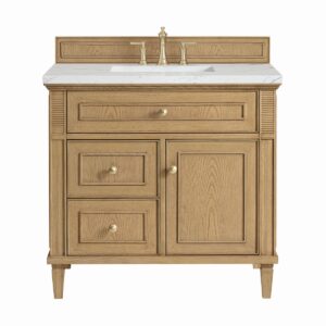 James Martin JM 424-V36 Lorelai 36 Inch Free-Standing Single Sink Bathroom Vanity with 3 CM Top