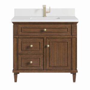 James Martin JM 424-V36 Lorelai 36 Inch Free-Standing Single Sink Bathroom Vanity with 3 CM Top