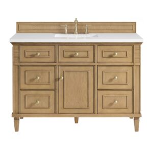 James Martin JM 424-V48 Lorelai 48 Inch Free-Standing Single Sink Bathroom Vanity with 3 CM Top