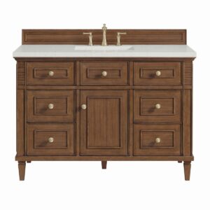 James Martin JM 424-V48 Lorelai 48 Inch Free-Standing Single Sink Bathroom Vanity with 3 CM Top