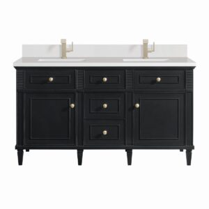 James Martin JM 424-V60D Lorelai 60 Inch Free-Standing Double Sink Bathroom Vanity with 3 CM Top