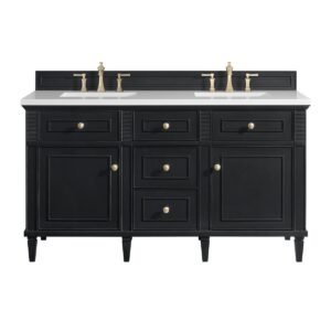 James Martin JM 424-V60D Lorelai 60 Inch Free-Standing Double Sink Bathroom Vanity with 3 CM Top